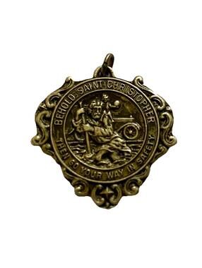 Saint Christopher Behold Go Your Way in Safety Old Mission Medal Pendant 1"